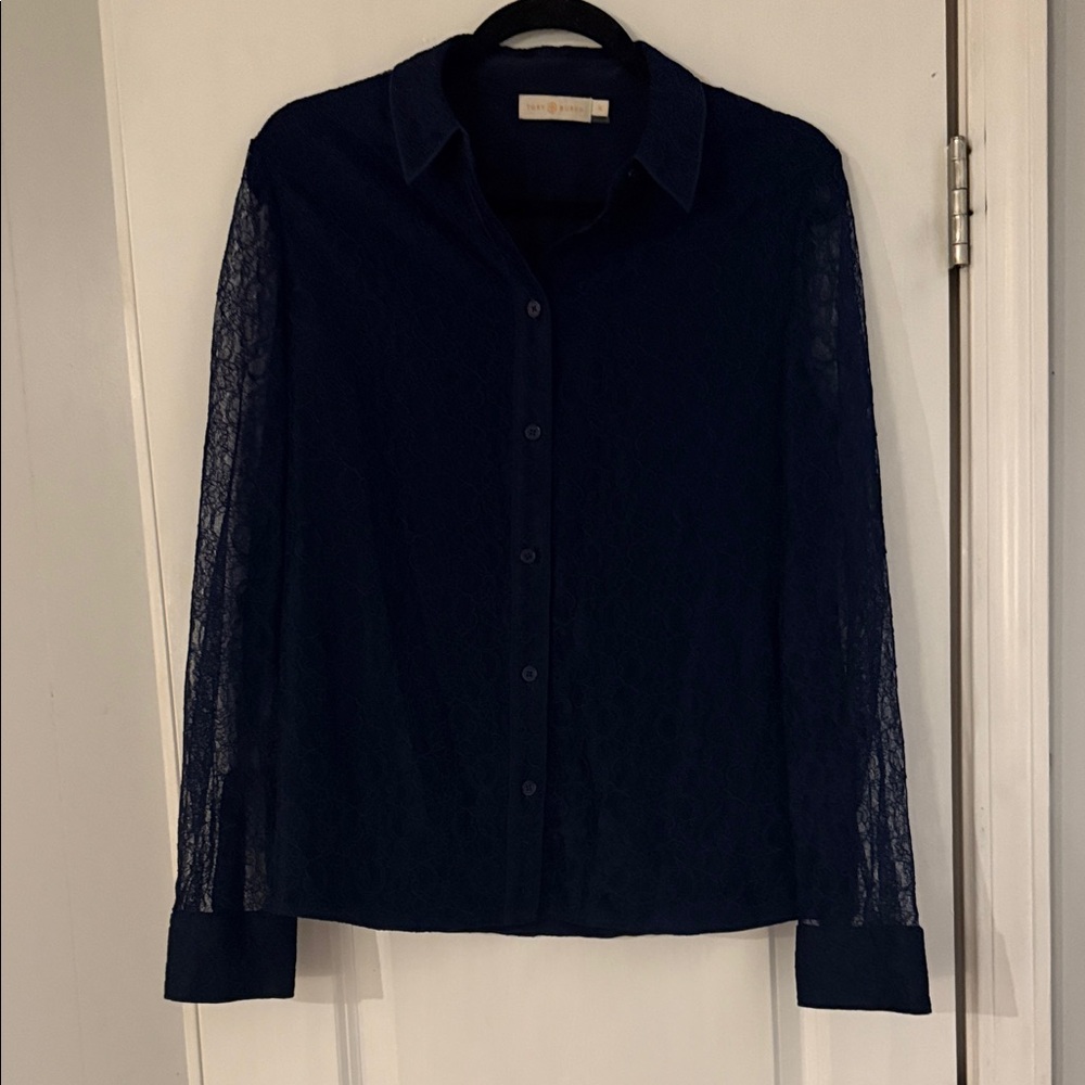 Tory Burch Navy Lace Shirt